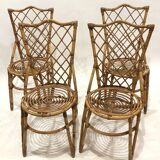 Set of 4 rattan chairs from the 60s