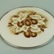 Cake plate art deco ceramic and metal plum decor