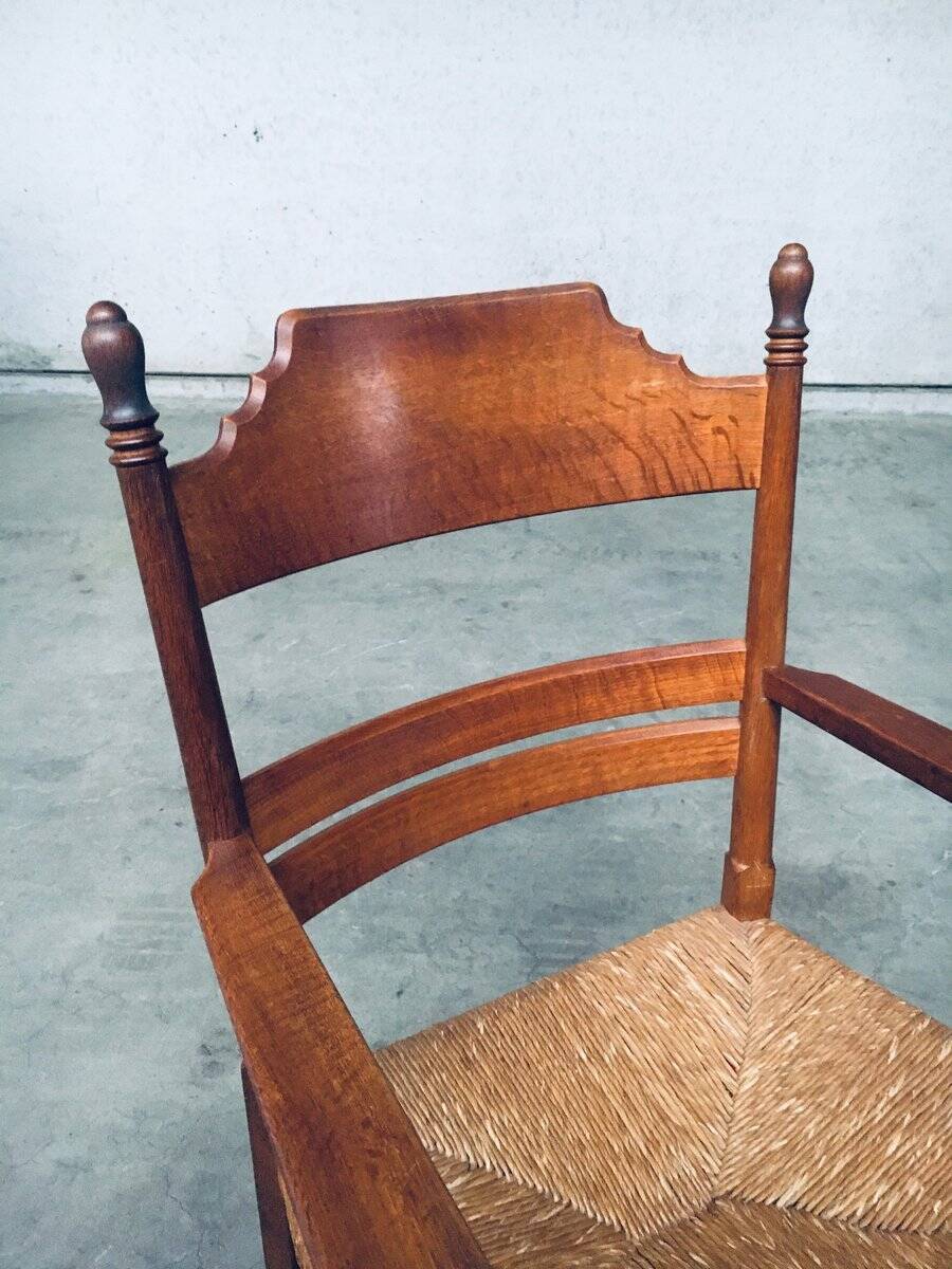 Large Italian Alps Rustic Carved Armchair, 1930s