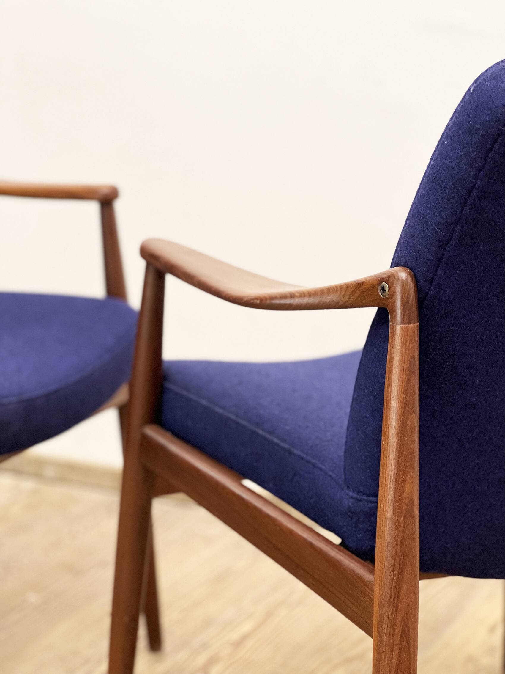 Two Mid-Century Modern Teak Armchairs by Hartmut Lohmeyer for Wilkhahn, 1950s