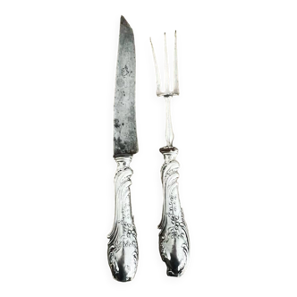 Serving fork and knife with silver-filled hallmarks 268 gr