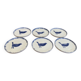 6 assiettes faites à la main