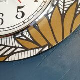 Vintage silent wall clock pendulum 60s "Silvoz black and white"