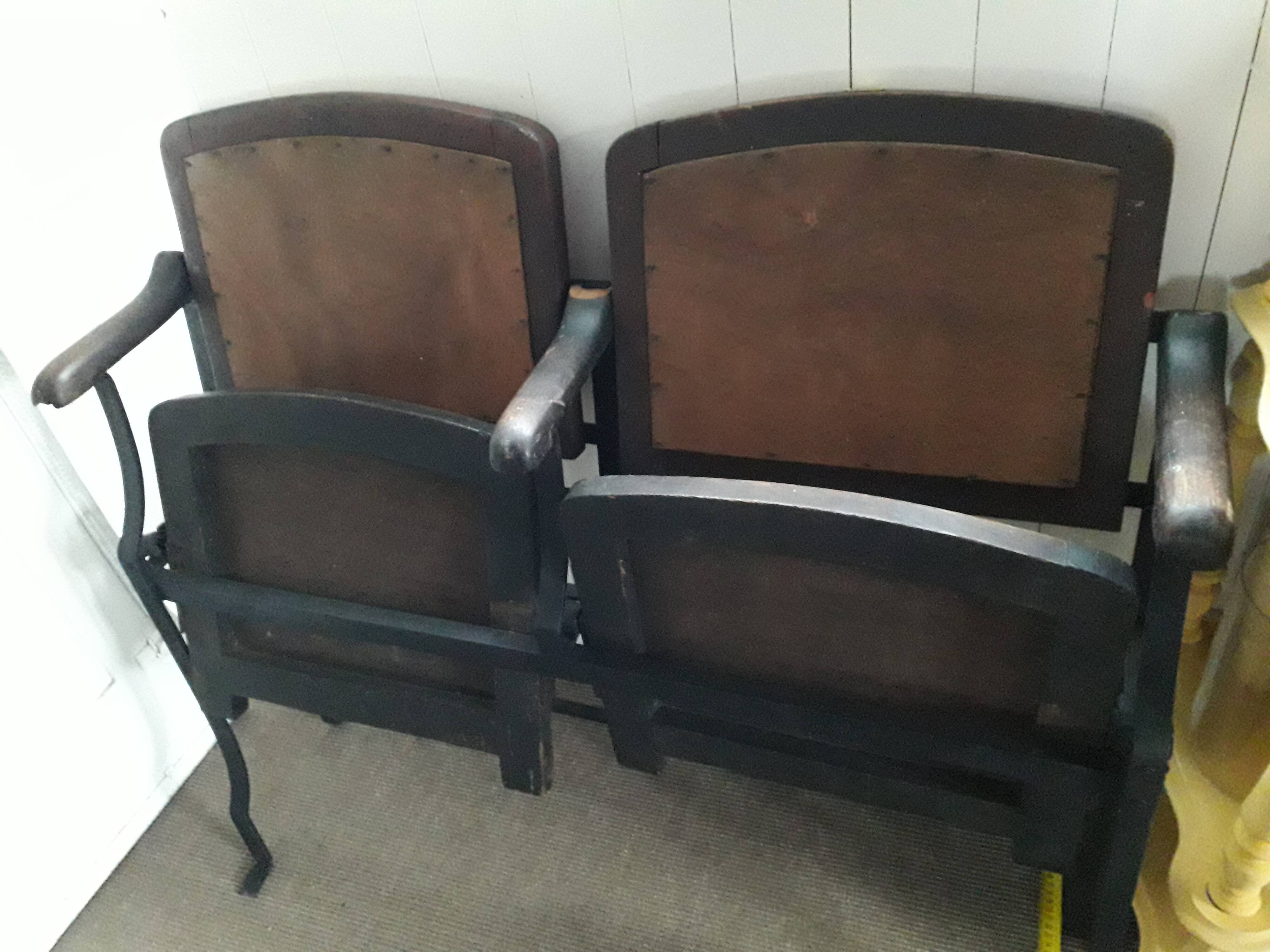 Theatre bench folding seat, pre-war