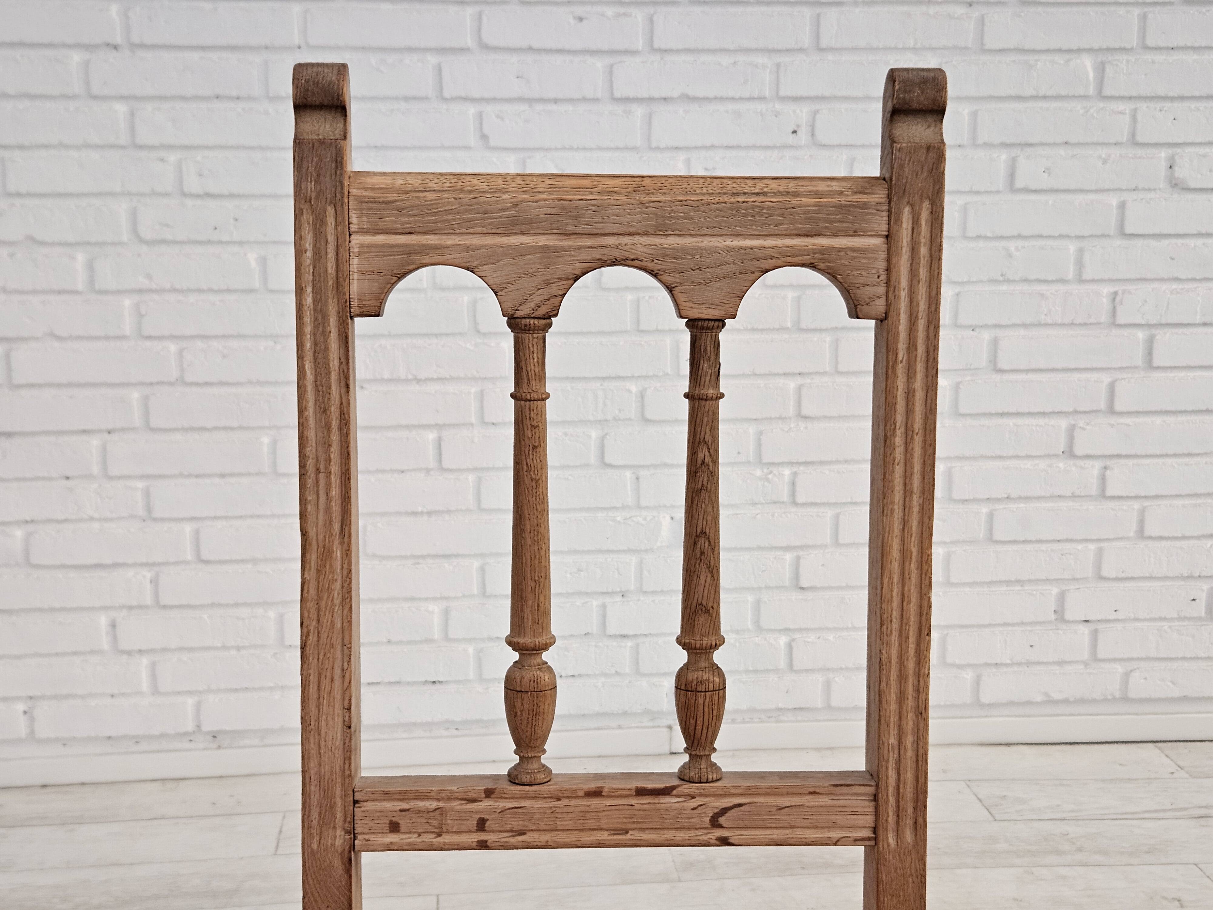 1950s, set 2 pcs of Danish dinning chairs, original good condition, oak wood.