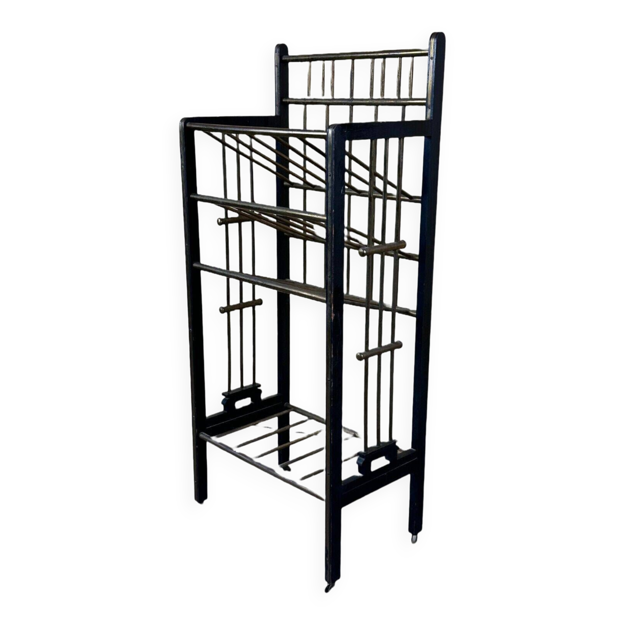 Magazine rack from Wiener Werkstätte Austria made of mahogany & brass around 1900