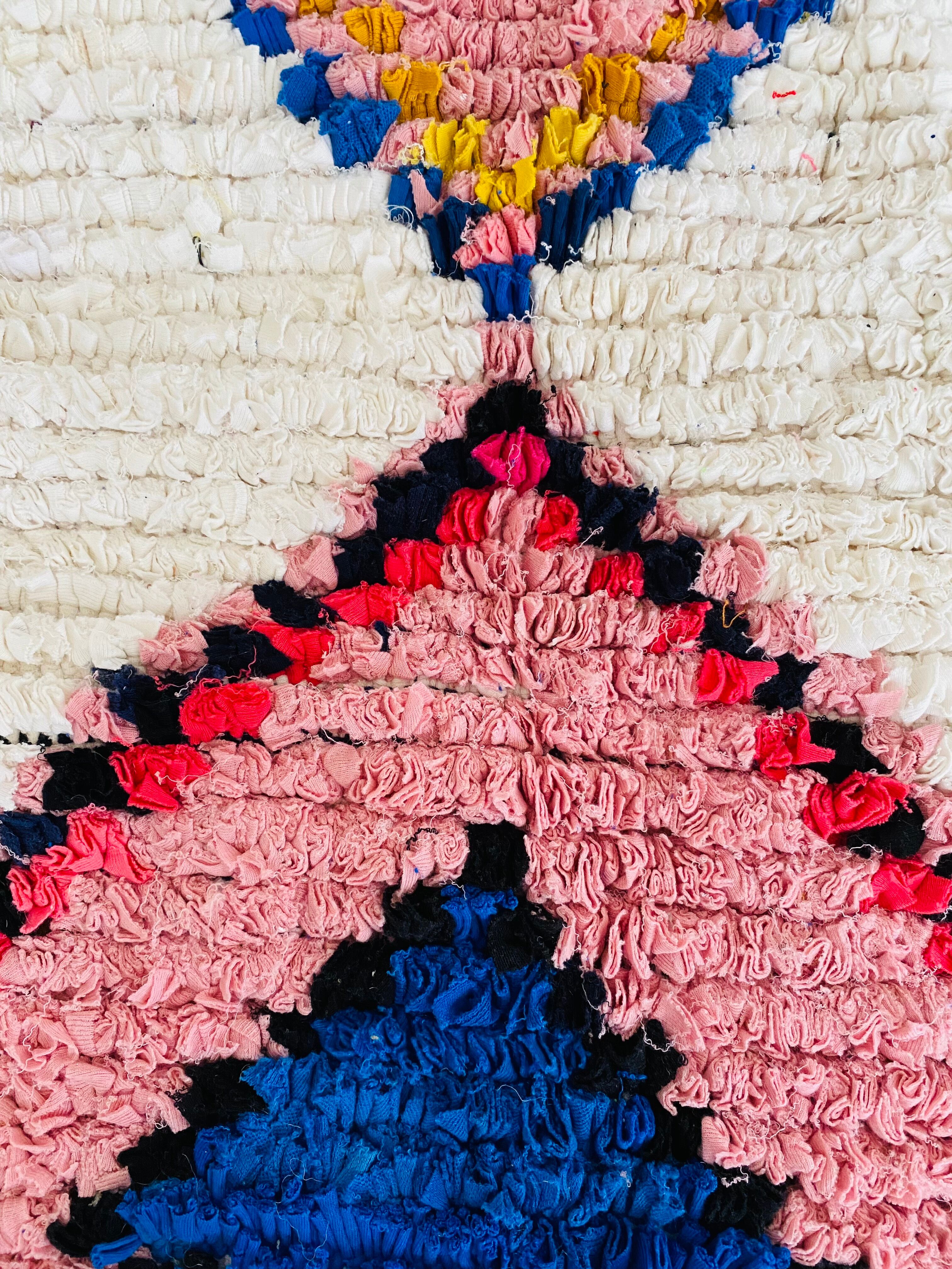 Berber carpet Boucherouite diamonds 138x230