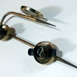 Applique double vintage • acier, laiton & verre • 1950