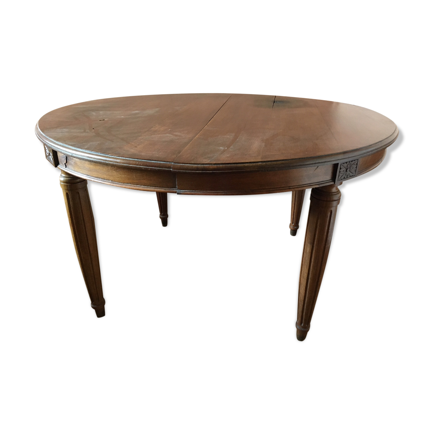 Louis XVI style round table with 3 extensions