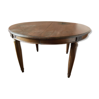 Table ronde style Louis XVI avec 3 rallonges