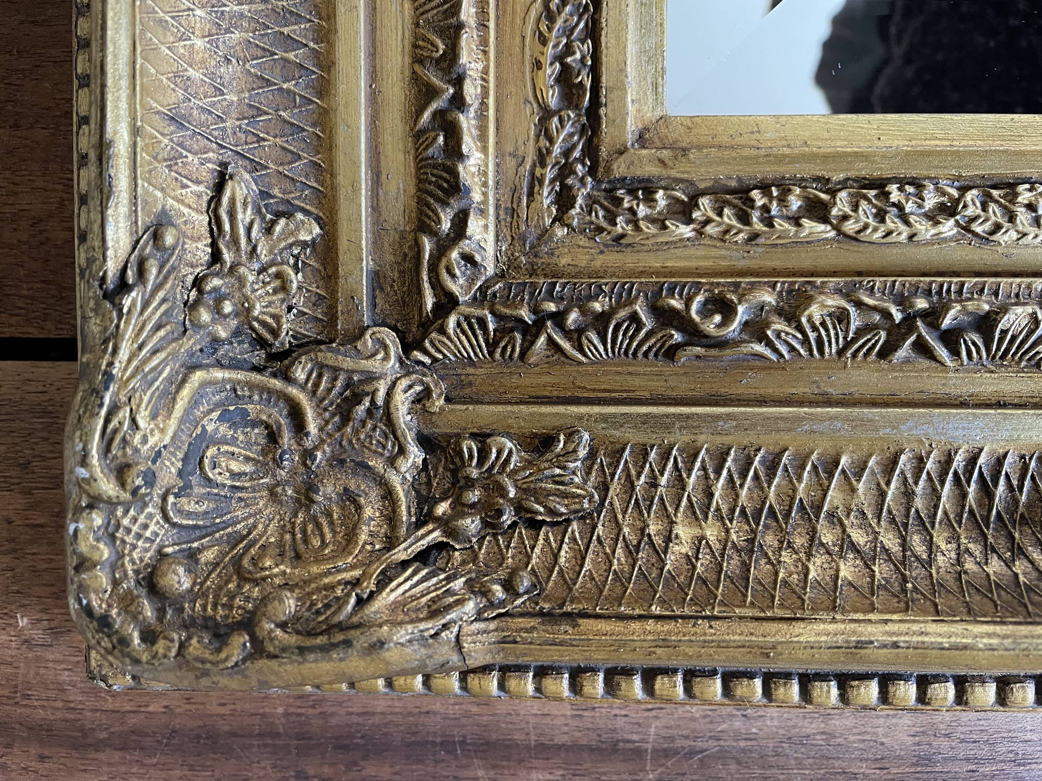 Gilded resin mirror Louis XV H47 X L42 style