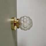 Vintage art deco globe wall or ceiling light in frosted glass