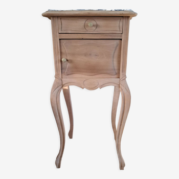 Louis XV style bedside side table in light wood