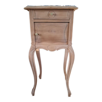 Louis XV style bedside side table in light wood