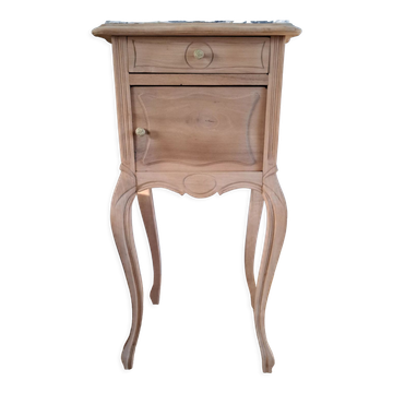 Louis XV style bedside side table in light wood