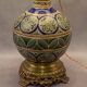 Paire de vases Longwy montés en lampe avec monture en bronze doré, fin XIXe