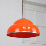 Space-age italian orange plexiglass pendant lamp