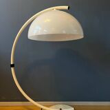 White mid-century Dijkstra flexible snake mushroom floor lamp