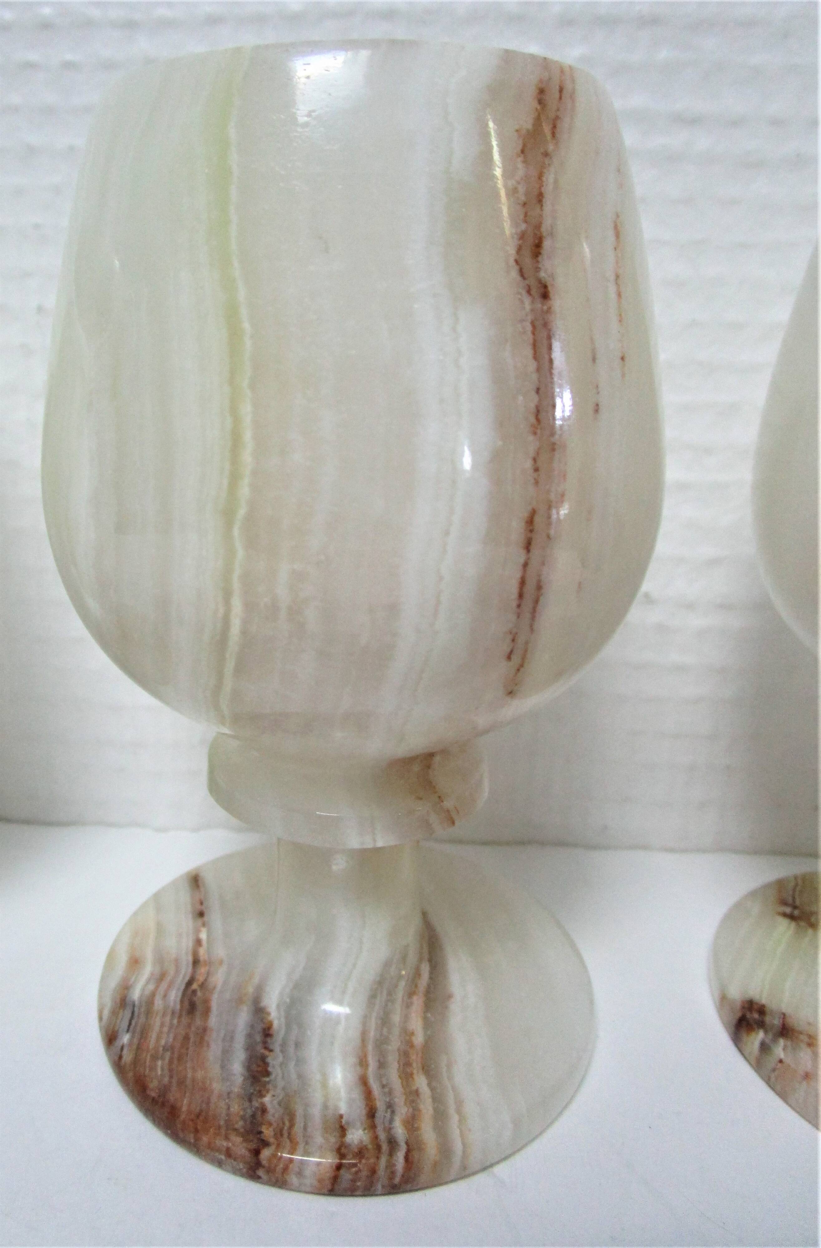 Three onyx candlesticks from the 70s