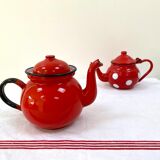 Red enamelled teapot from the 70s