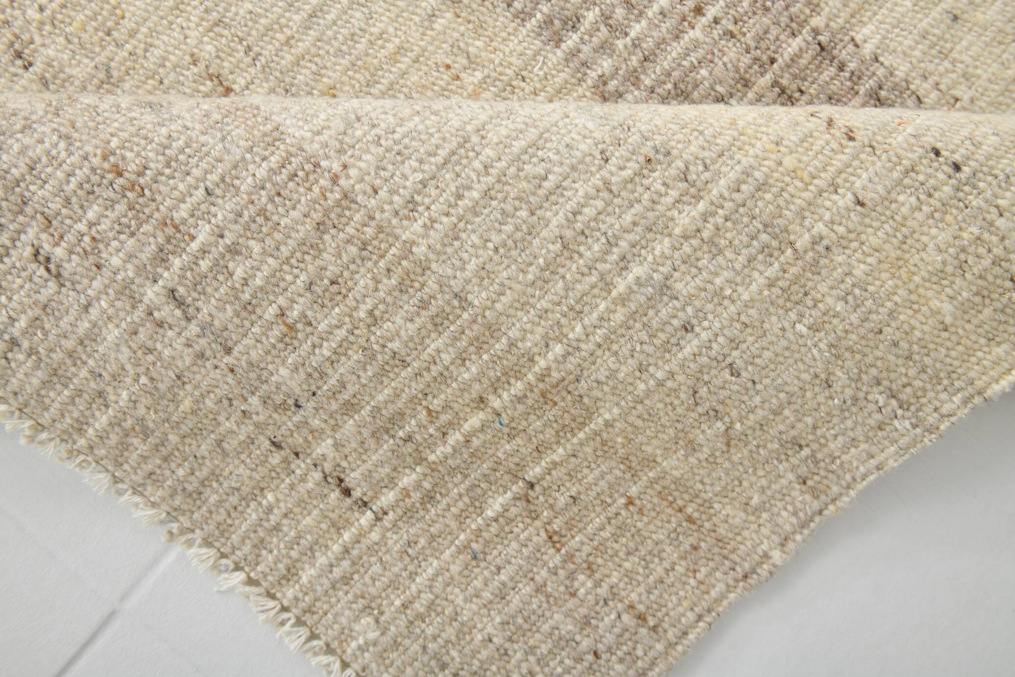 Tapis kilim de couloir en jute beige et marron