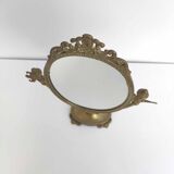 Brass table psyche mirror