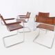 Matteo Grassi MG5 set of 4 leather cantilever chairs