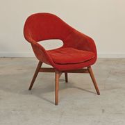 Fauteuil Shell restauré velours par Miroslav Navratil pour Vertex