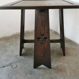 Arts and crafts style oak side table, 1950s