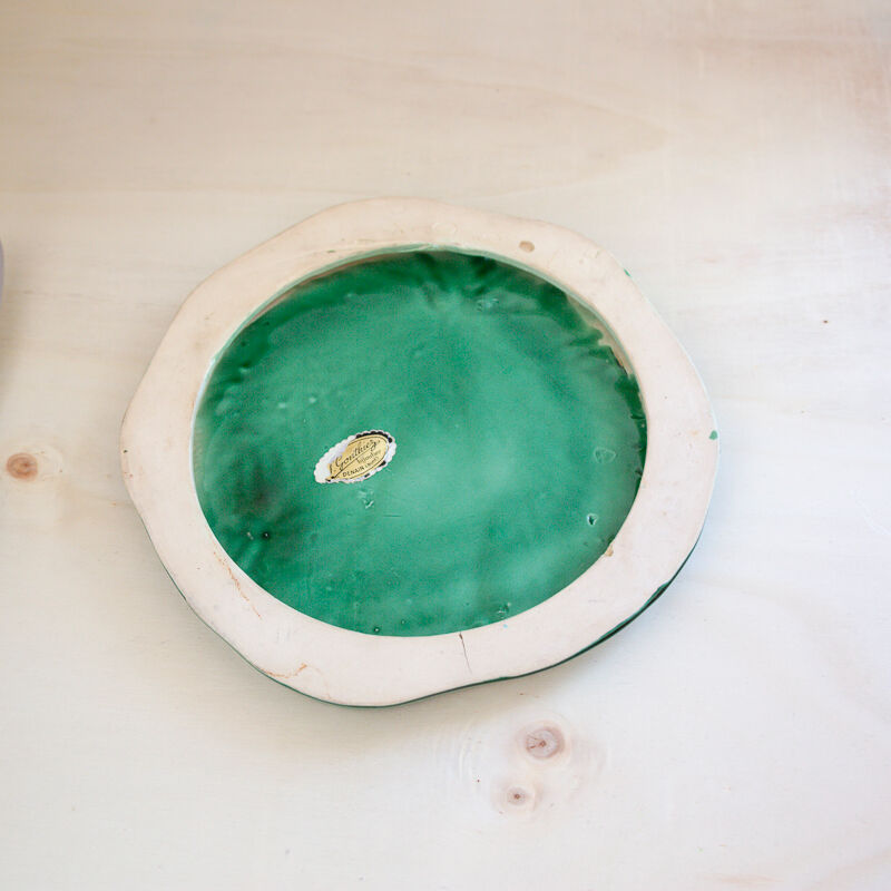 Cheese platter and its art deco green knife