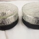 Pair of mapelec textured glass wall lights, 1970