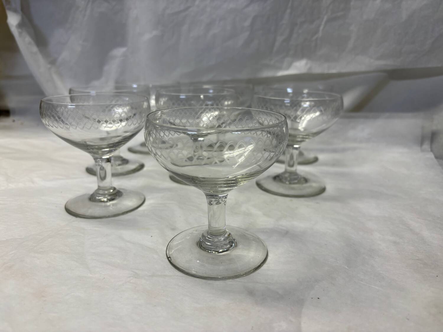 Set of 8 vintage champagne glasses
