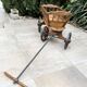 19th century cart in wood and wrought iron, garden cart, storage