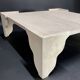 Large square coffee table in travertine by Claude Berraldacci. 1990s. France.