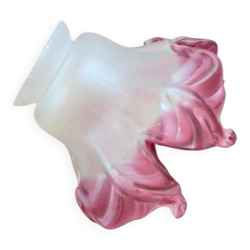 Antique tulip lampshade in satin pink glass – Art Nouveau style