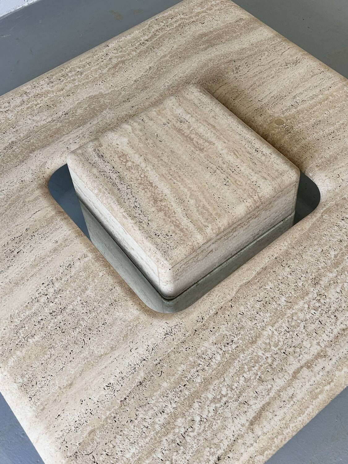 Rare vintage travertine coffee table