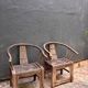 Pair of antique Chinese armchairs in patinated wood