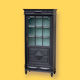 Armoire parisienne vitrée noire et vert grisé 150cm