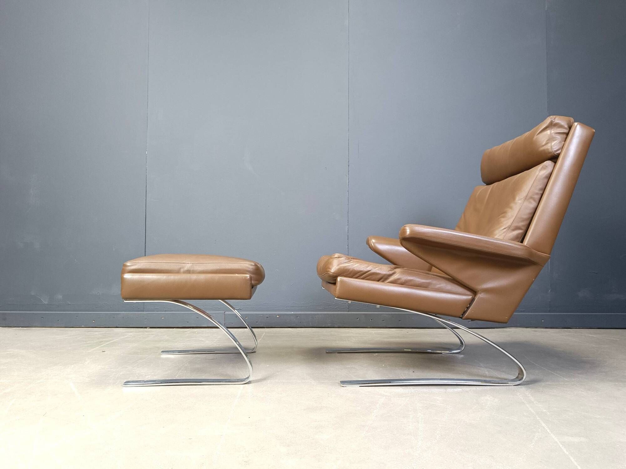 Swing Lounge Chair and Ottoman by Reinhold Adolf and Hans-Jürgen Schräpfer