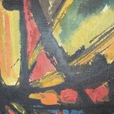 Jean-louis ruythoorens 'sun and calabashes' lubumbashi 1972, abstract painting, oil on canvas