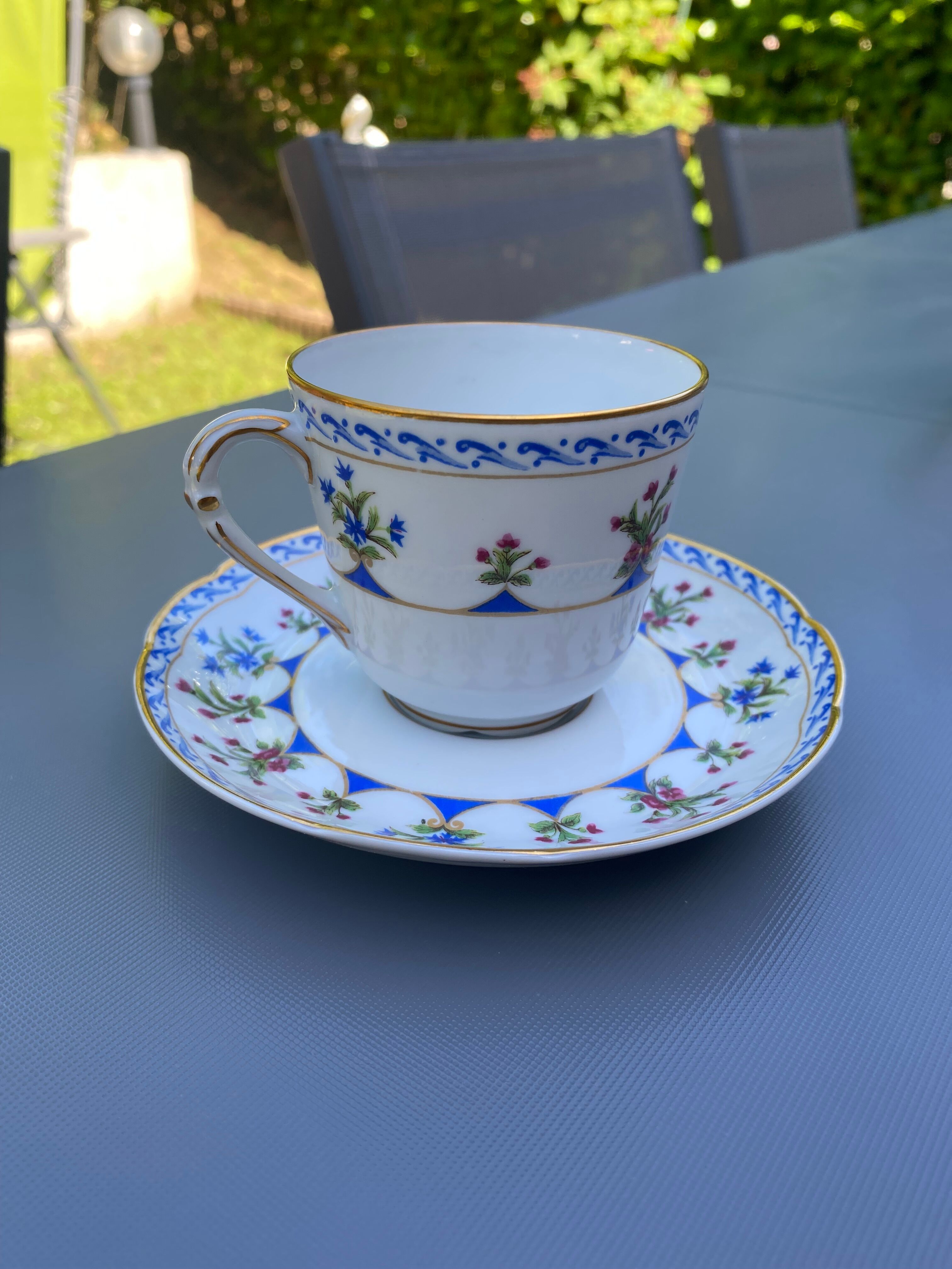 Porcelain coffee service Bernardaud model Chateaubriand Limoges