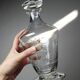 Small antique decanter in engraved Bohemian crystal, early 20th century.