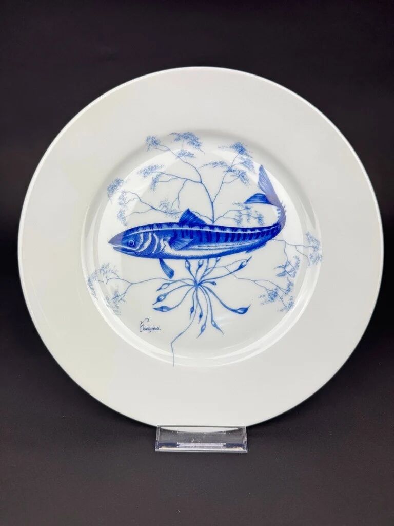 Service of 6 stylised fish dinner plates – Jammet Seignolles