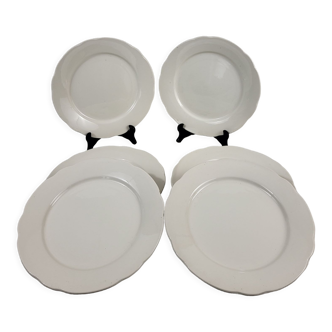 Set de 6 assiettes plates en faïence de Sarreguemines