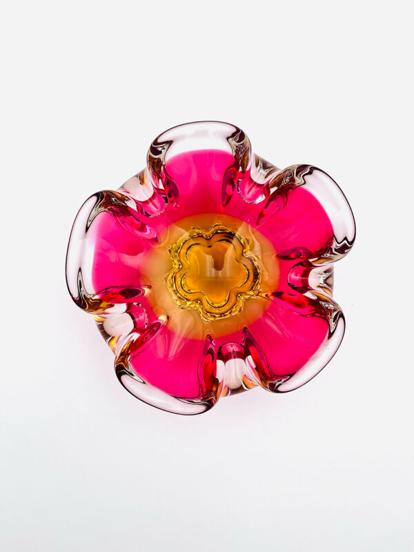 Vase et coupe - Sommerso - Josef Hospodka - Ambre & Fuchsia