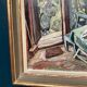 Oil on panel by Swedish artist – "Interior with figure" by Olle Nordberg (1905–1986) – 1944 – vintage and framed – 40×46 cm (15.7"×18.1")
