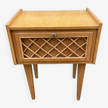 Rattan bedside table