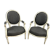 Pair of armchairs medallion louis XVI style-