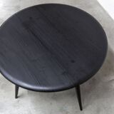 Ercol 1960 model 308 coffee table half-moon matte black