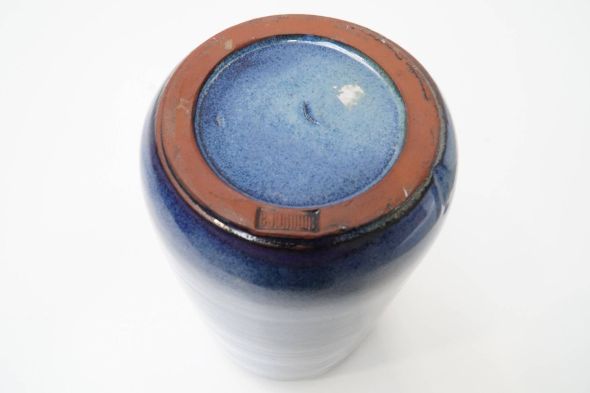 Rogier Vandeweghe, Blue-Glazed Cylindrical Vase for Amphora